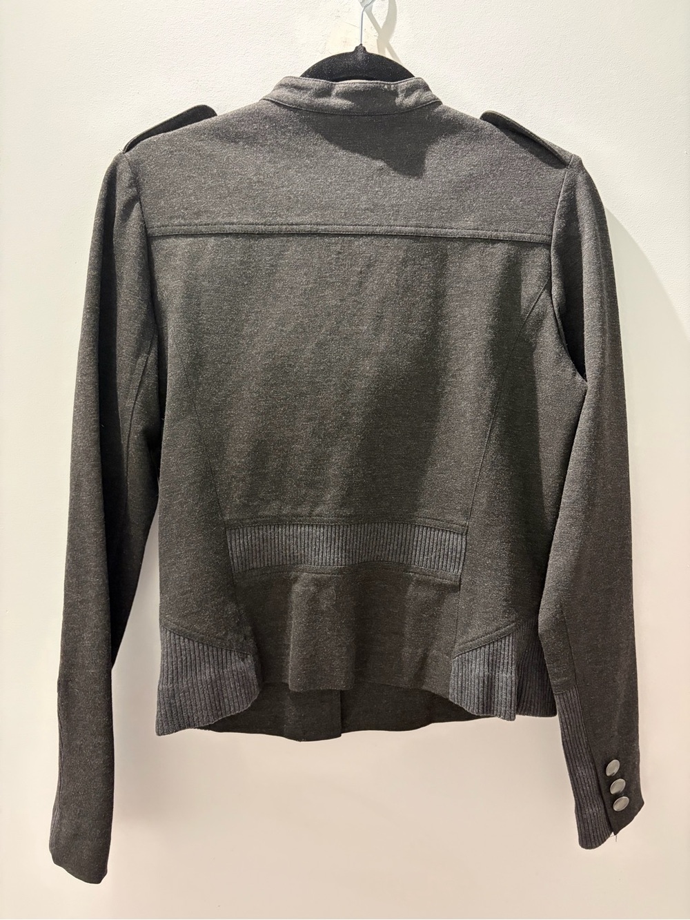 InWear Charcoal Moto Jacket | Military Inspired Stretch Blazer | Minimalist - Picture 6 of 6
